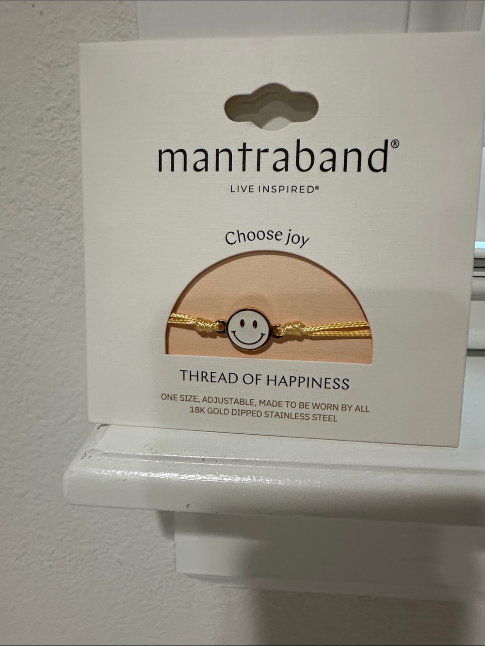 MantraBand Yellow Thread of Joy Smiley Bracelet